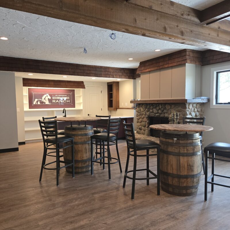 Watering hole and gathering patio at ARL Second Chance Ranch house